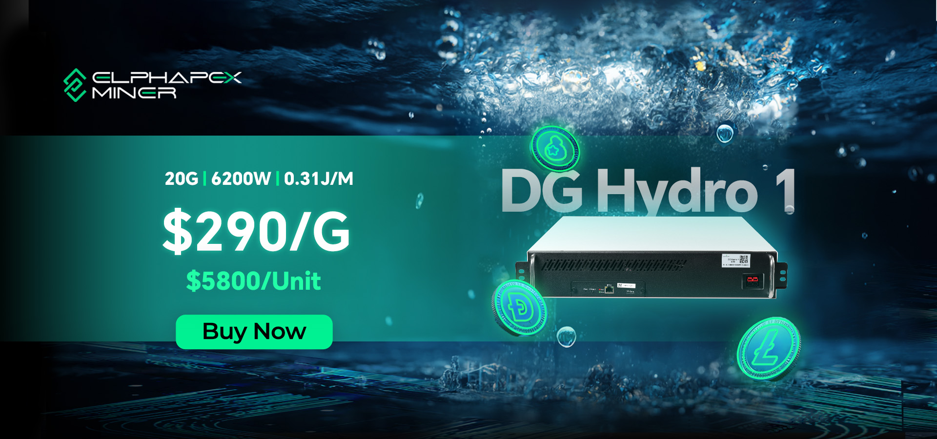 ElphaPex DG1 Hydro Scrypt miner